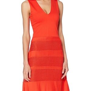 French Connection Orange Red Tiered A-Line Mini Dress
